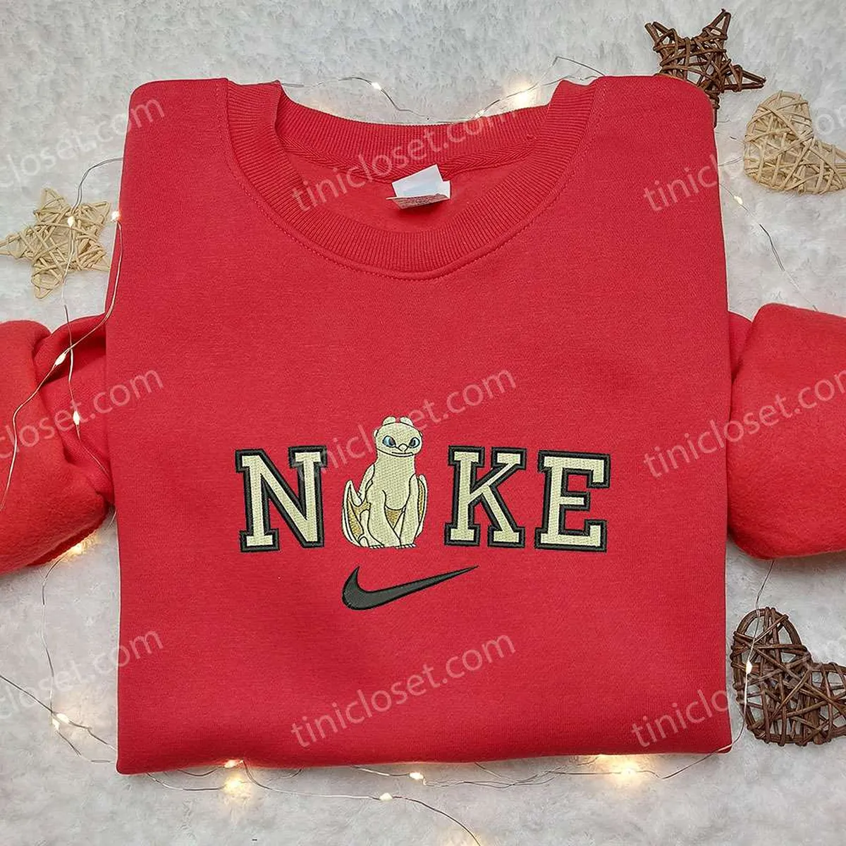 nike x light furry embroidered shirt how to train your dragon embroidered shirt movie embroidered shirt