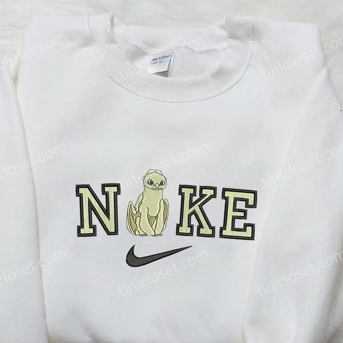 nike x light furry embroidered shirt how to train your dragon embroidered shirt movie embroidered shirt