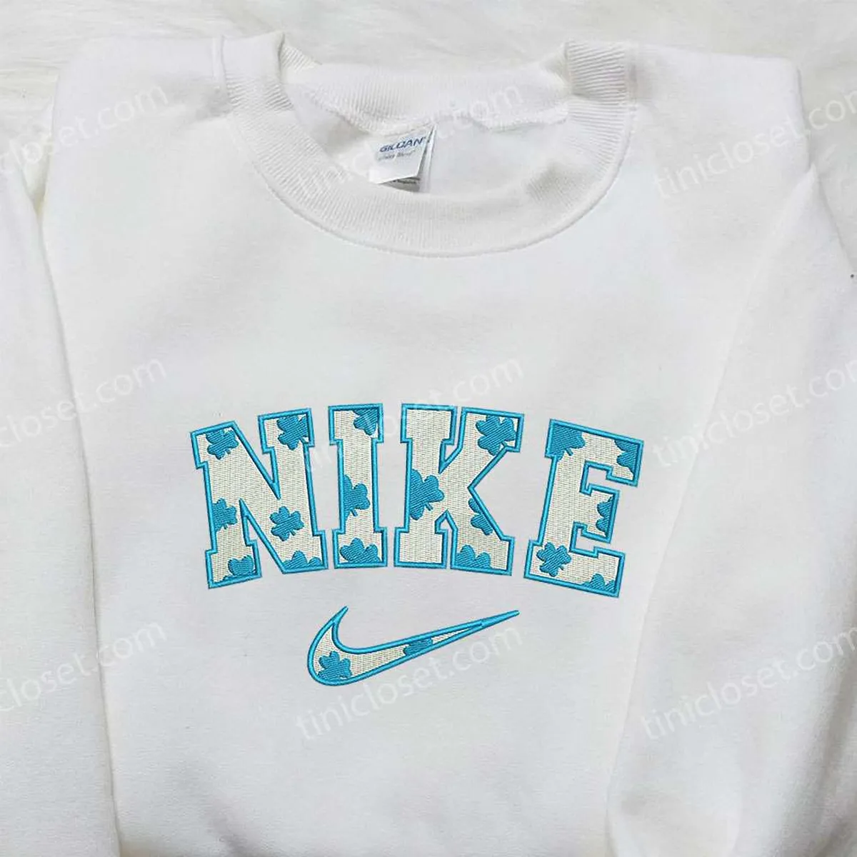nike x lucky grass embroidered shirt custom nike embroidered shirt best gifts for family 177k4