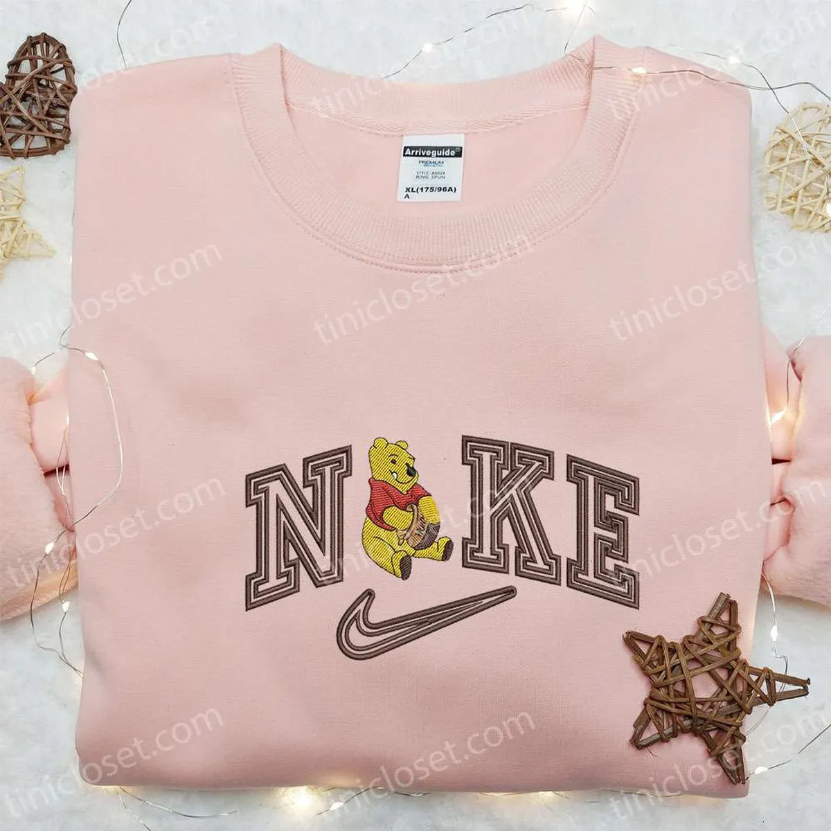 nike x winnie the pooh cartoon embroidered sweatshirt disney characters embroidered shirt nike inspired embroidered t shirt z4apr