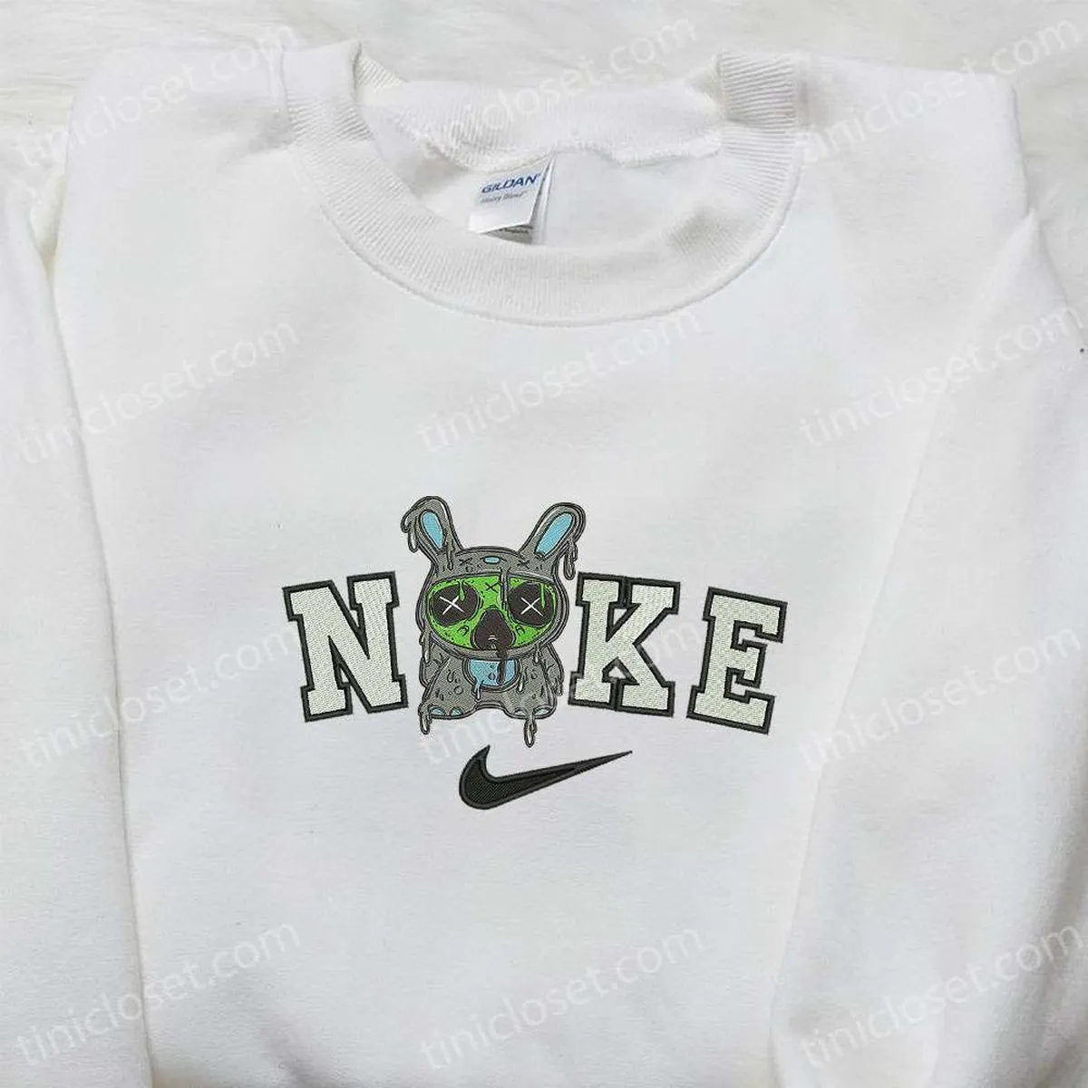 nike x zombie stitch embroidered sweatshirt disney halloween embroidered hoodie nike inspired embroidered shirt