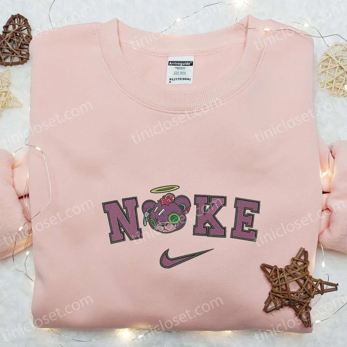 nike x zombie teddy bear embroidered sweatshirt halloween embroidered hoodie nike inspired embroidered shirt 3jjwo