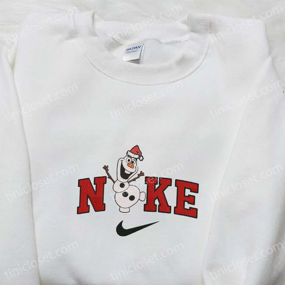 olaf disney x nike christmas embroidered sweatshirt disney characters movie merry christmas embroidered shirt best christmas day gift ideas gsuvd