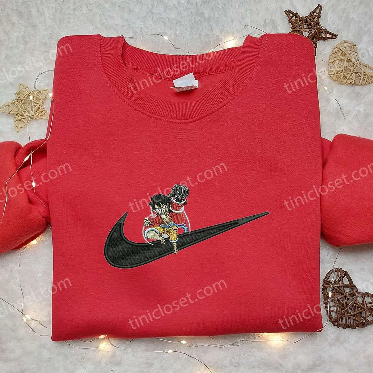 one piece monkey d luffy x nike swoosh shirt one piece embroidered shirt cool anime shirt pg6zs