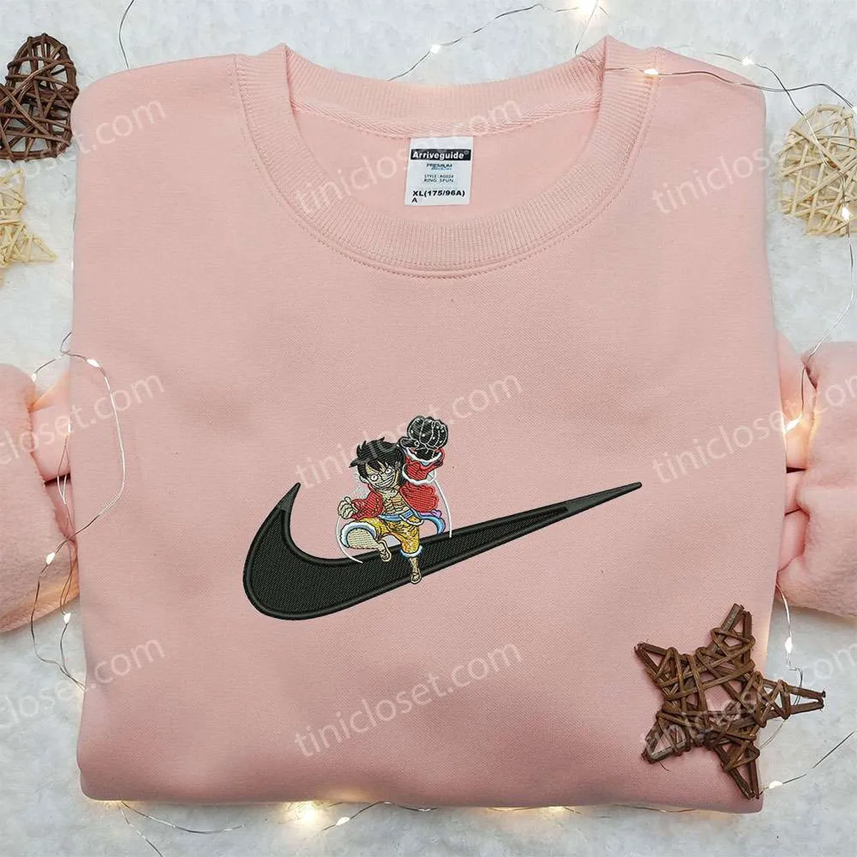 one piece monkey d luffy x nike swoosh shirt one piece embroidered shirt cool anime shirt qcmqj