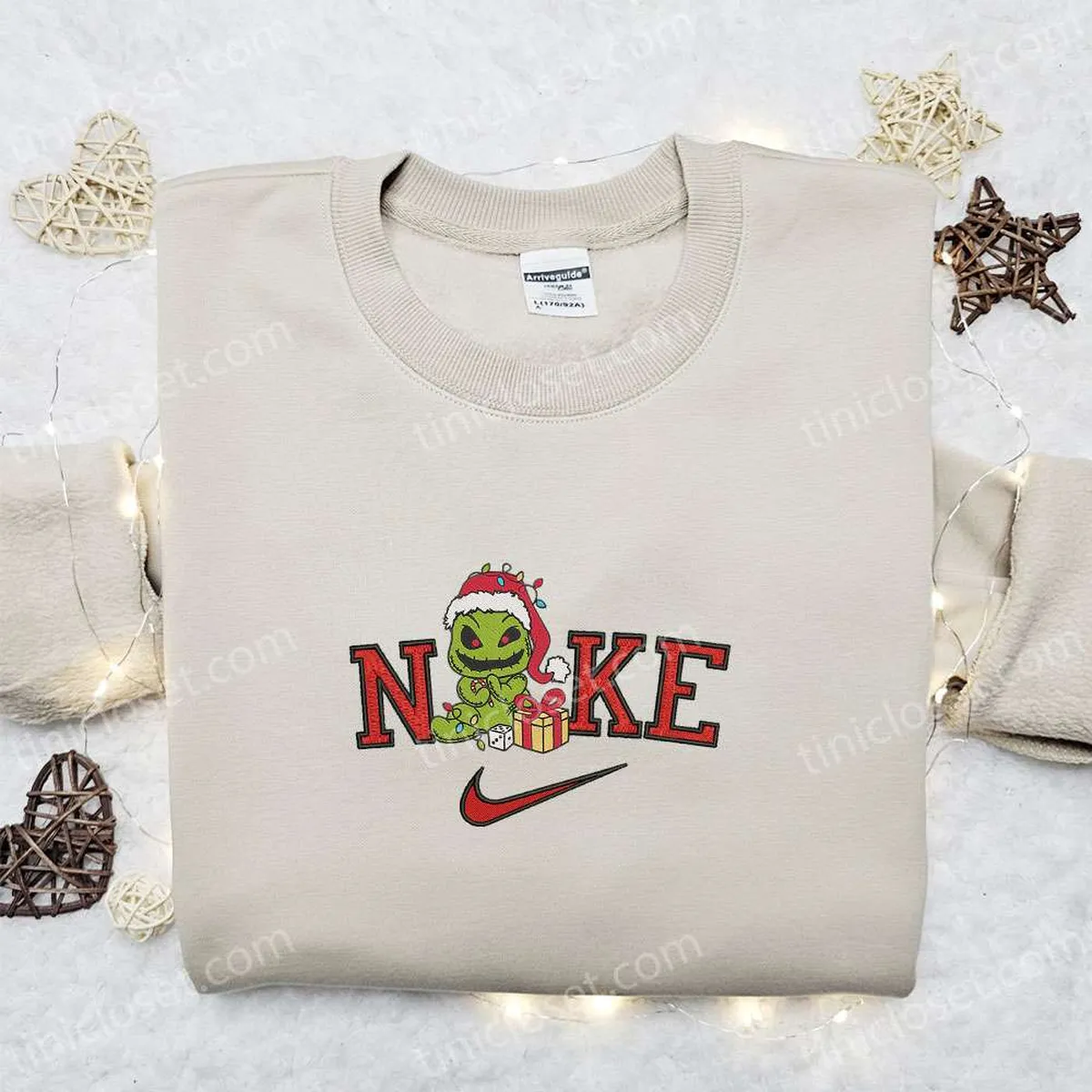 oogie boogie christmas light x nike christmas embroidered sweatshirt movie merry christmas embroidered shirt best christmas day gift ideas lw7vr