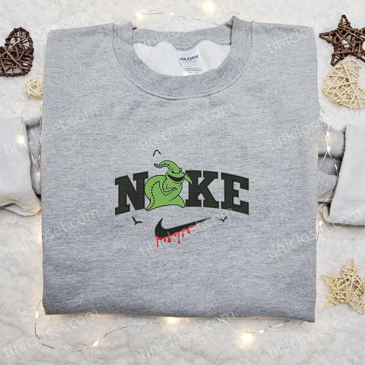 oogie boogie halloween x nike embroidered sweatshirt horror movie halloween embroidered shirt best halloween gift ideas au6nu