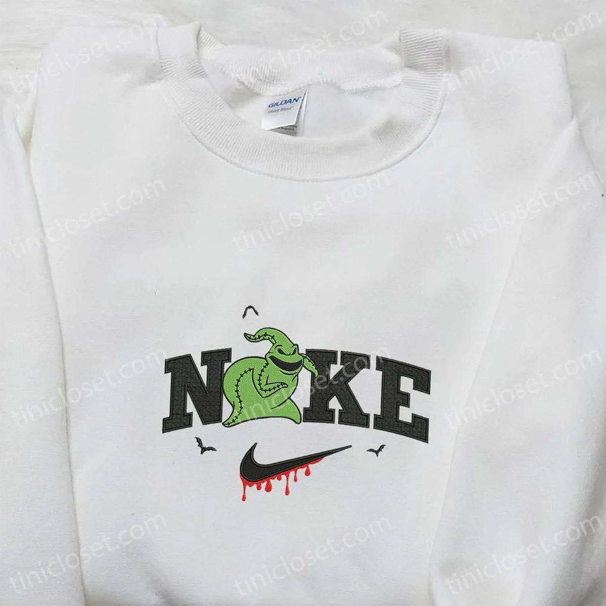 oogie boogie halloween x nike embroidered sweatshirt horror movie halloween embroidered shirt best halloween gift ideas qq8zn