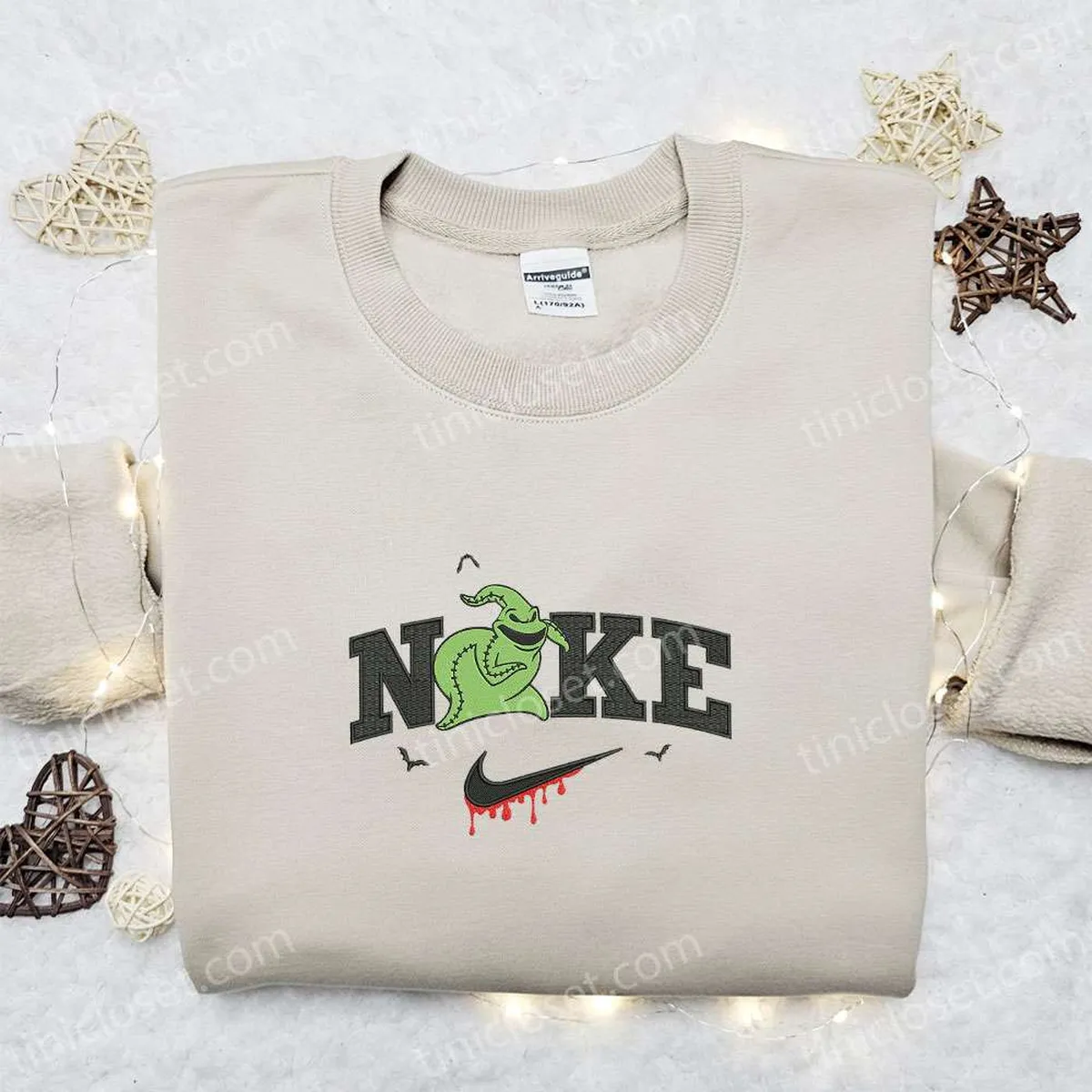 oogie boogie halloween x nike embroidered sweatshirt horror movie halloween embroidered shirt best halloween gift ideas