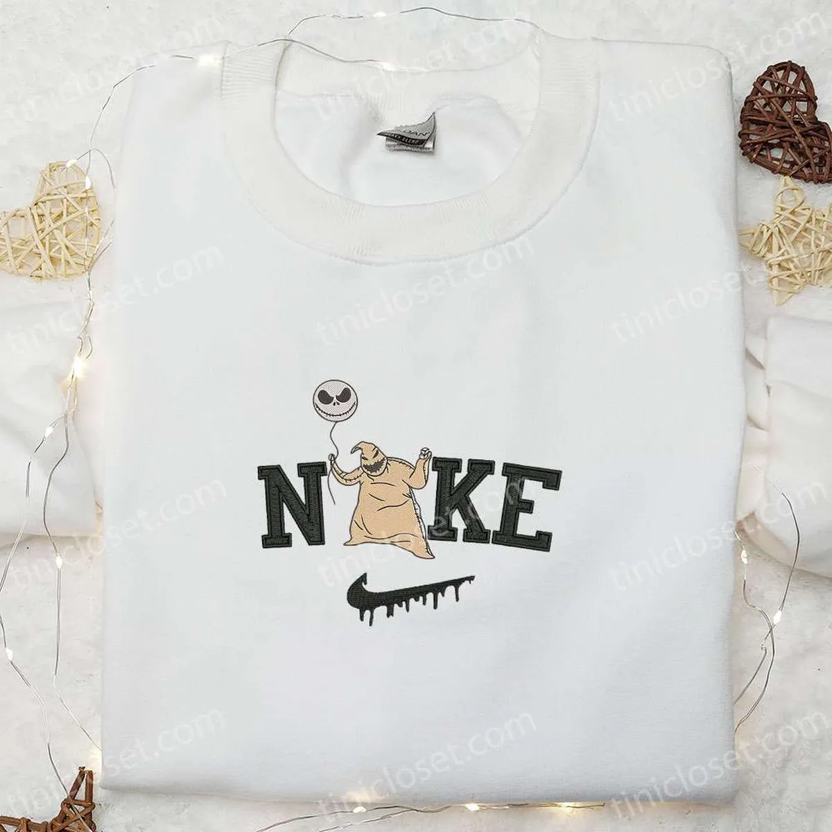 oogie boogie jack balloon x nike embroidered sweatshirt horror movie halloween embroidered shirt best halloween gift ideas p3nvk