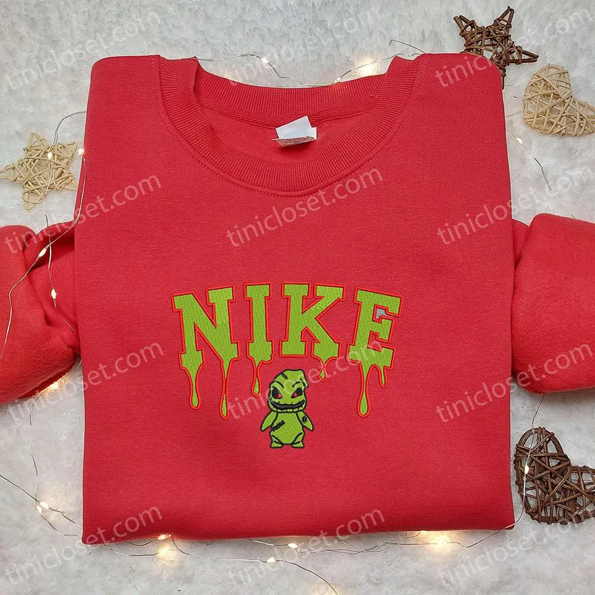 oogie boogie x nike embroidered shirt the nightmare before christmas cartoon embroidered hoodie halloween embroidered sweatshirt f9uuu