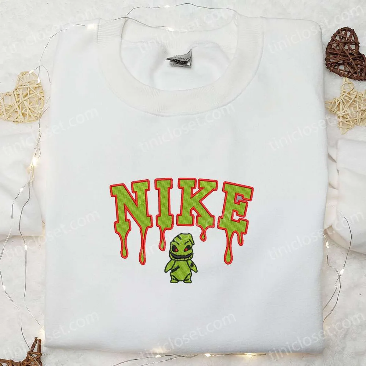 oogie boogie x nike embroidered shirt the nightmare before christmas cartoon embroidered hoodie halloween embroidered sweatshirt pg4v8