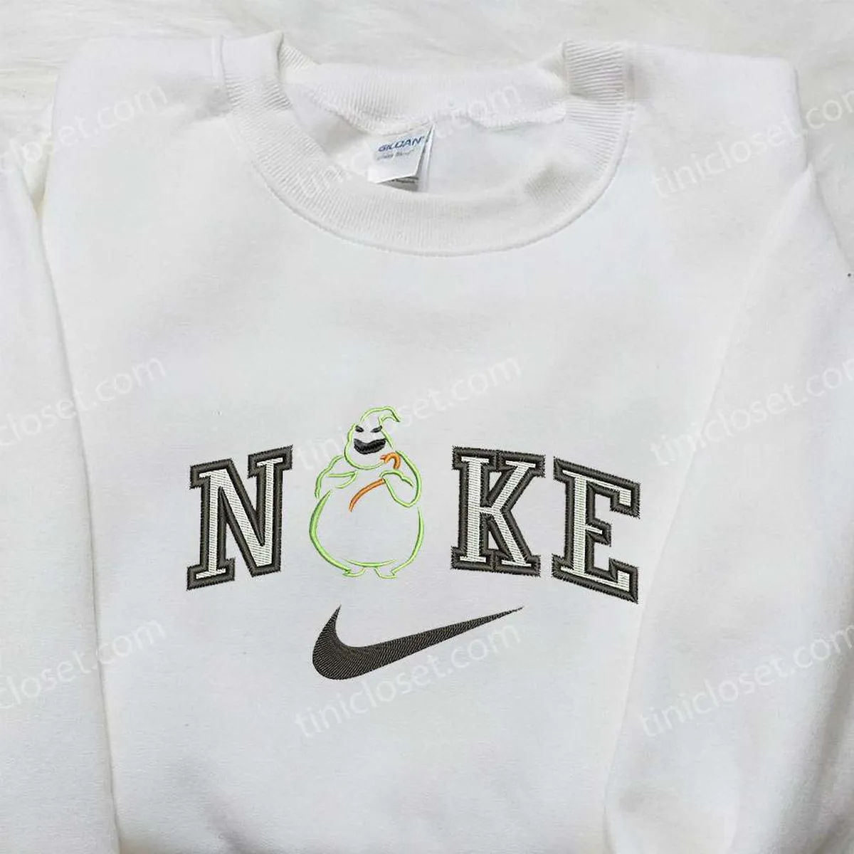 oogie boogie x nike embroidered sweatshirt the nightmare before christmas embroidered shirt nike inspired embroidered shirt uvjrj