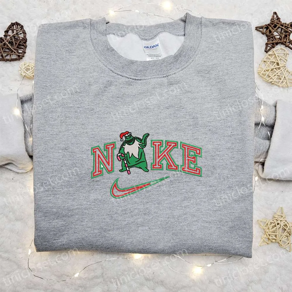 oogie boogie xmas x nike embroidered shirt christmas embroidered hoodie nike inspired embroidered sweatshirt bcg57