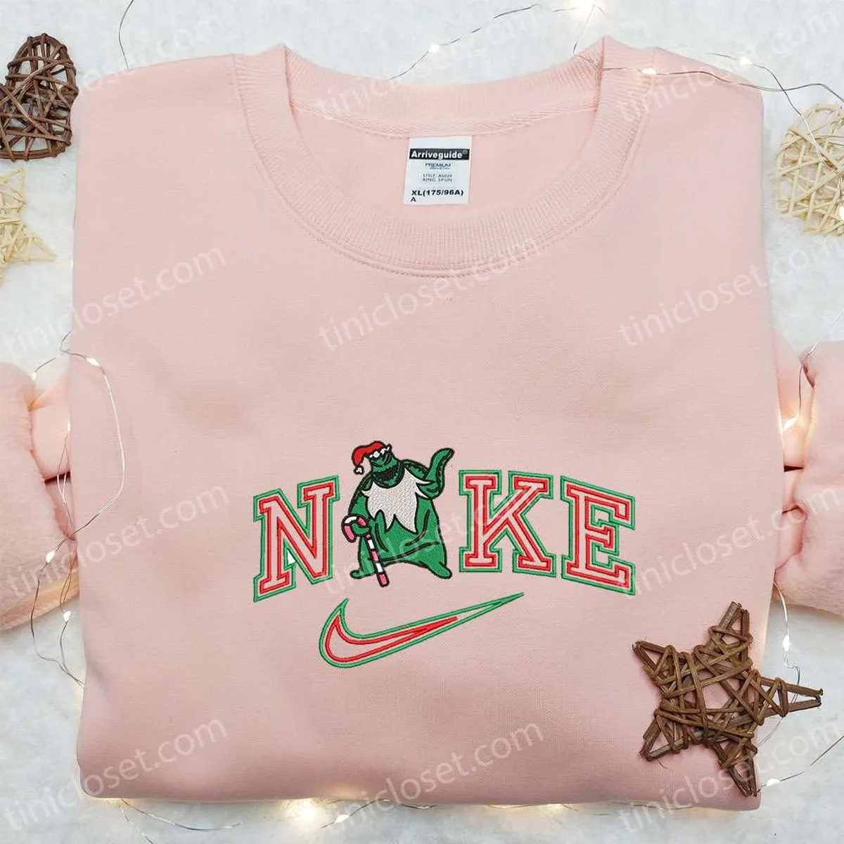 oogie boogie xmas x nike embroidered shirt christmas embroidered hoodie nike inspired embroidered sweatshirt ldhac