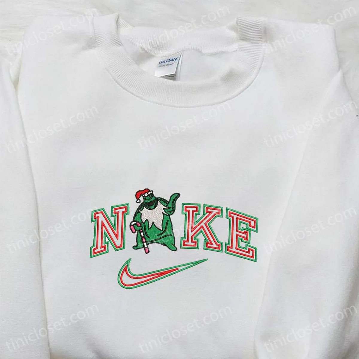 oogie boogie xmas x nike embroidered shirt christmas embroidered hoodie nike inspired embroidered sweatshirt nruaa
