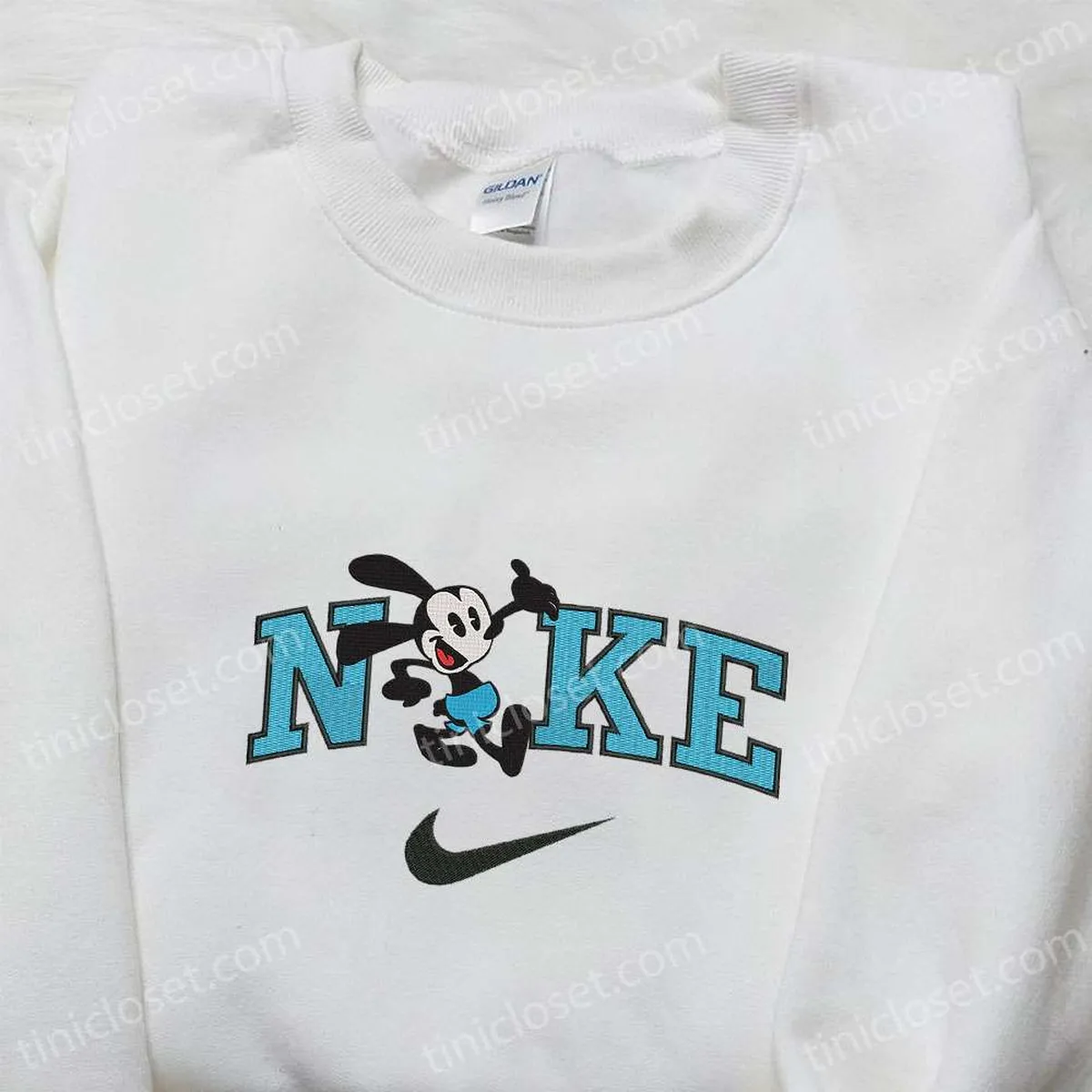 oswald the lucky rabbit x nike embroidered sweatshirt walt disney characters embroidered shirt best halloween gift ideas