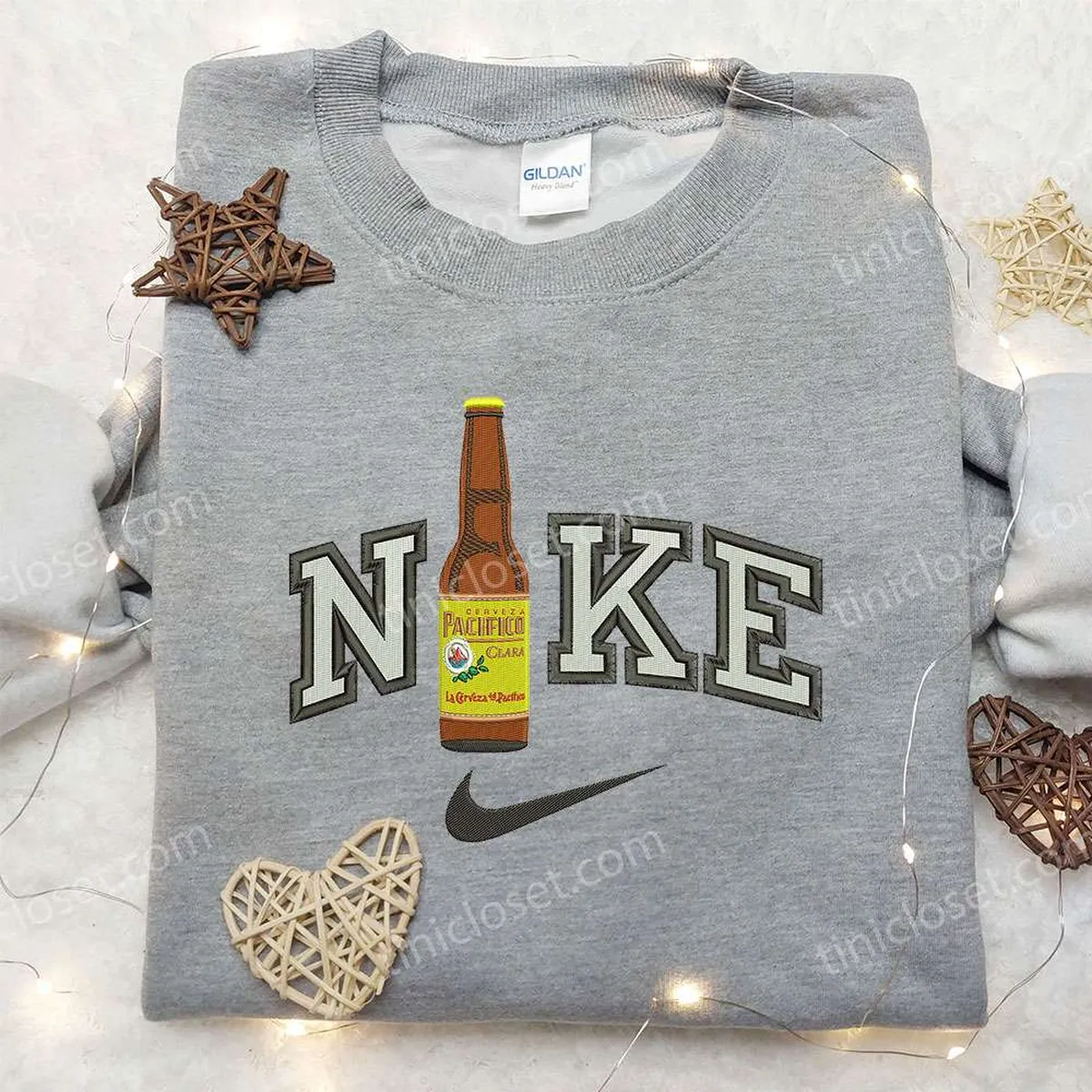 pasifico bottle beer x nike embroidered sweatshirt favorite drink embroidered sweatshirt nike inspired embroidered shirt tgsu7