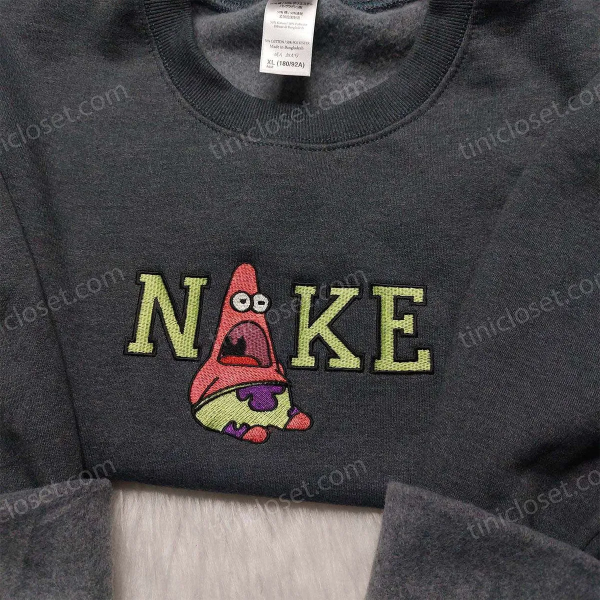 patrick star nike embroidered shirt cartoon embroidery sweatshirt best gift for friends tkqeu