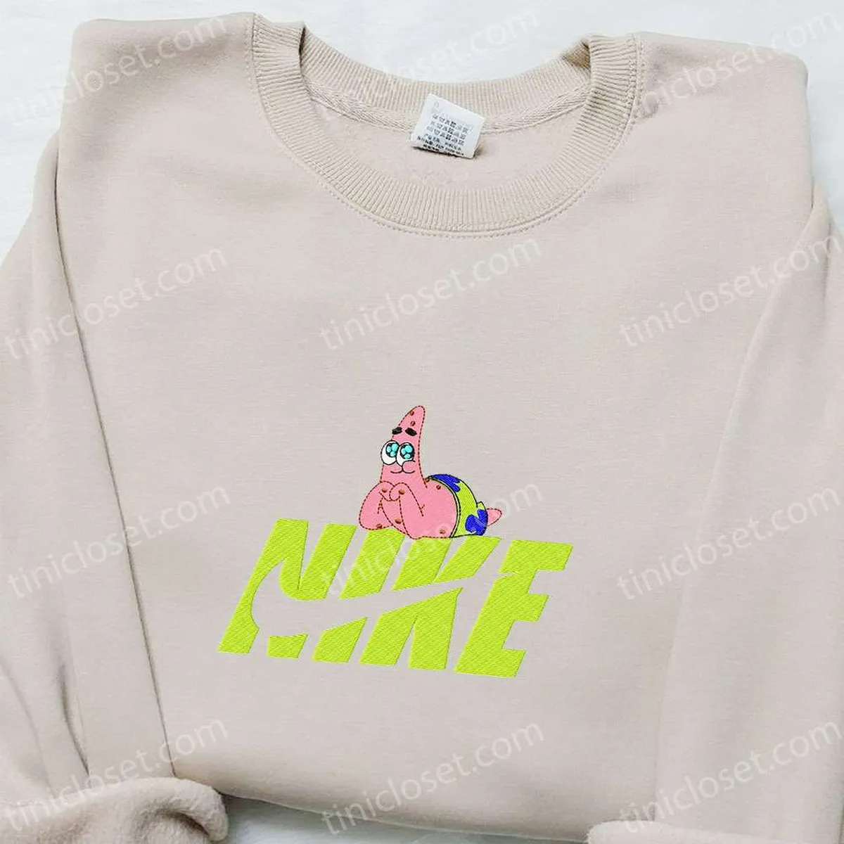 patrick star x nike cartoon embroidered sweatshirt walt disney characters embroidered shirt best birthday gift ideas for family bcbip