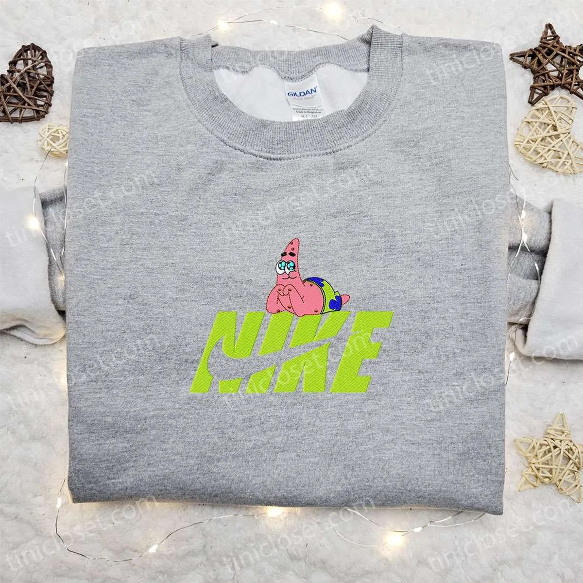 patrick star x nike cartoon embroidered sweatshirt walt disney characters embroidered shirt best birthday gift ideas for family eww8s