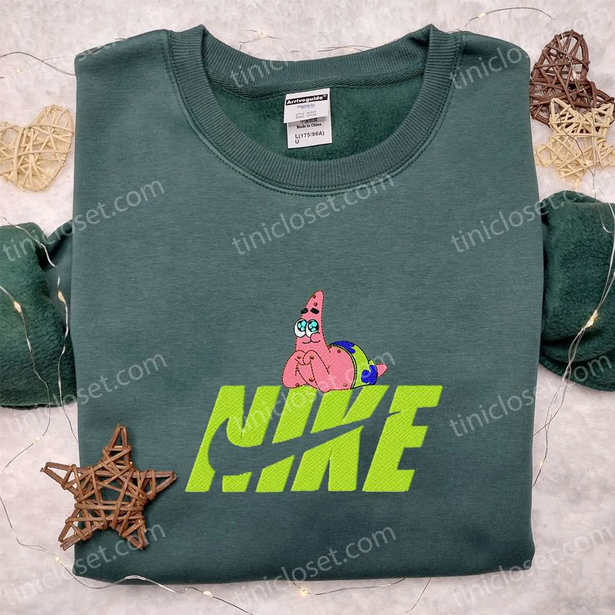 patrick star x nike cartoon embroidered sweatshirt walt disney characters embroidered shirt best birthday gift ideas for family