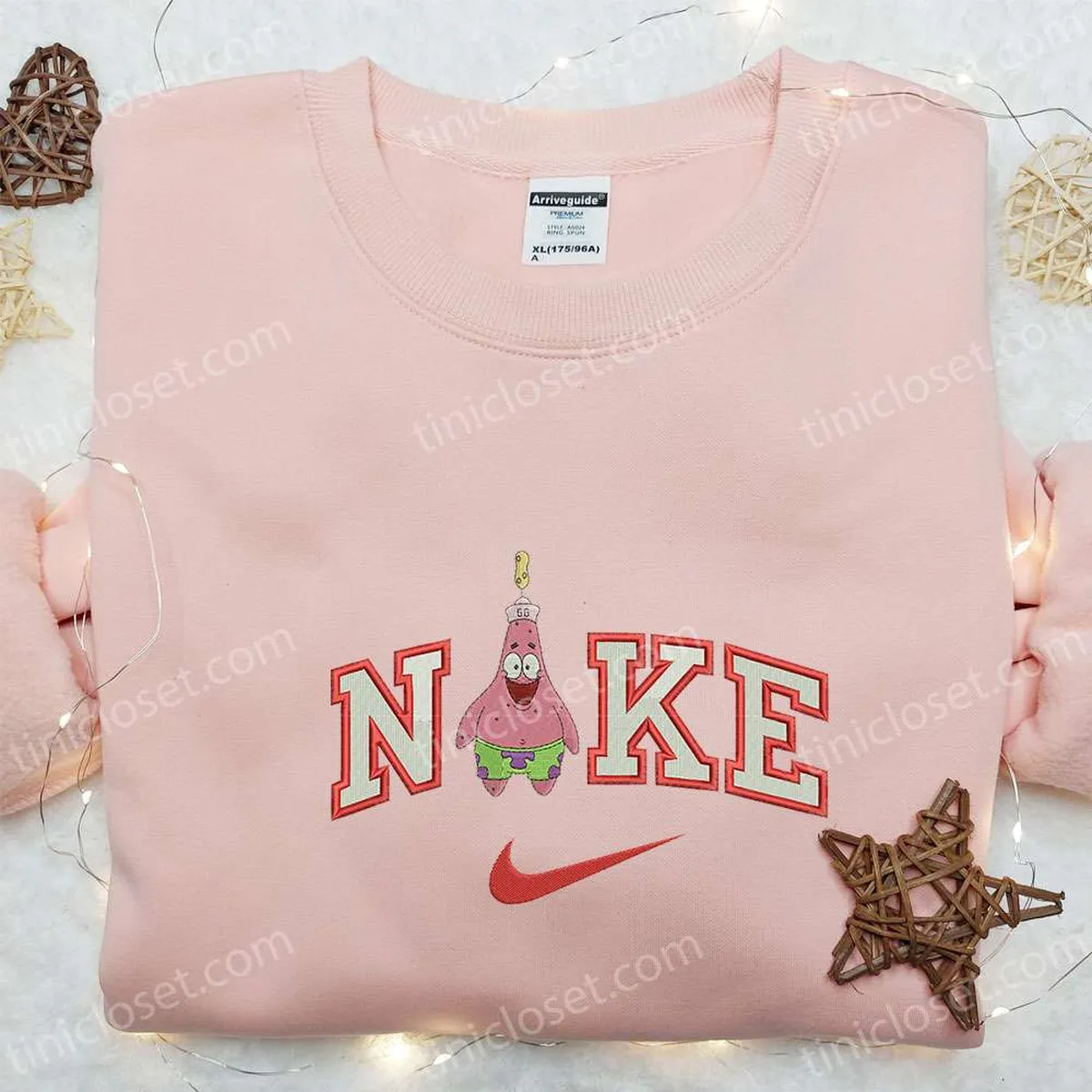patrick star x nike embroidered sweatshirt spongebob squarepants disney embroidered shirt best gift ideas