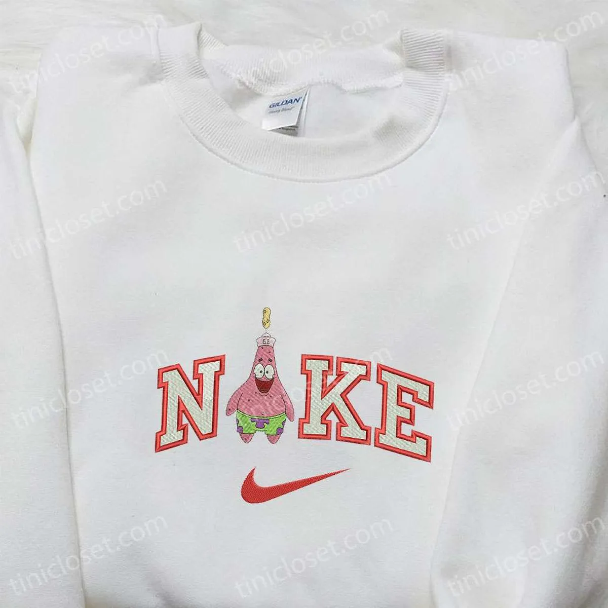 patrick star x nike embroidered sweatshirt spongebob squarepants disney embroidered shirt best gift ideas e9ehv