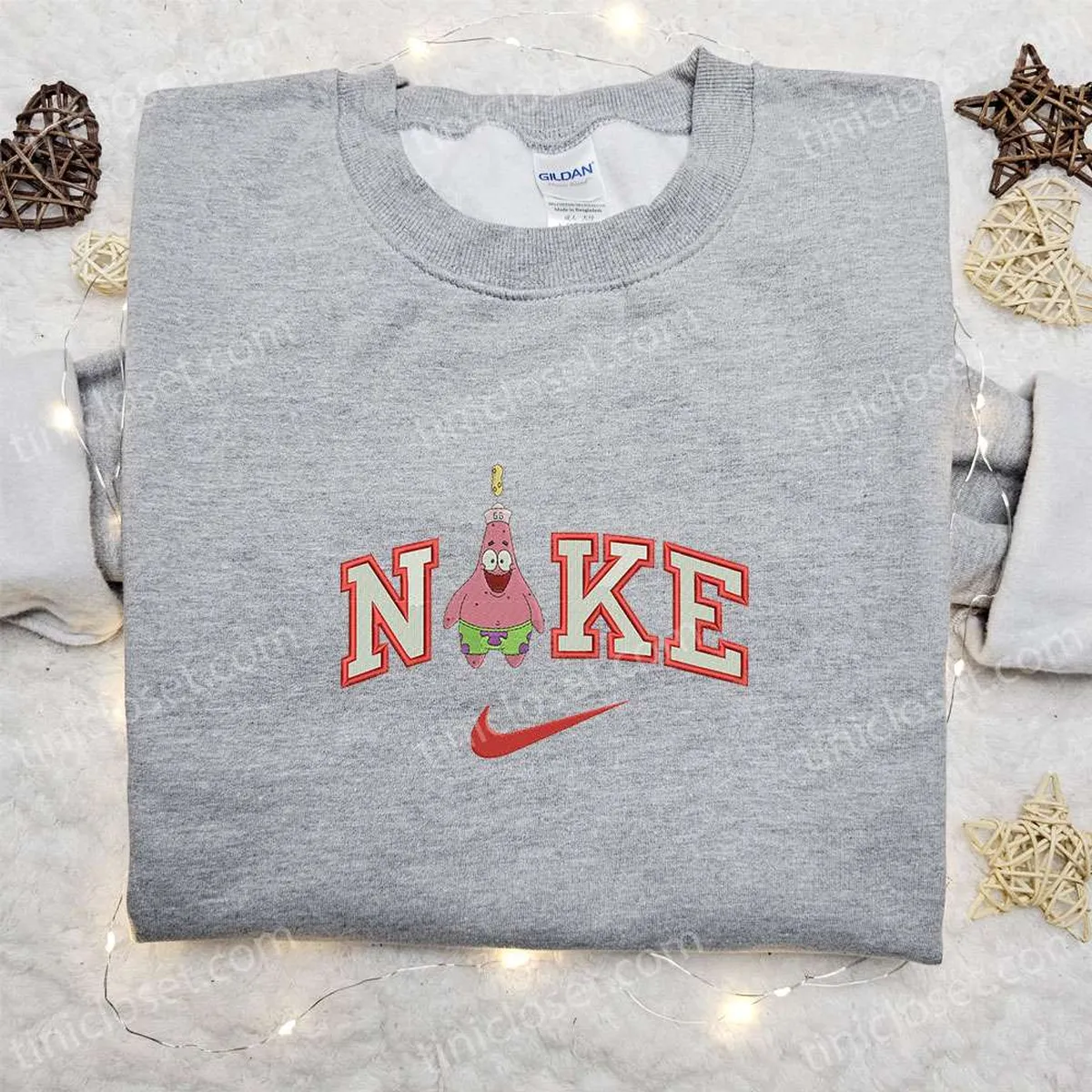 patrick star x nike embroidered sweatshirt spongebob squarepants disney embroidered shirt best gift ideas oktzf