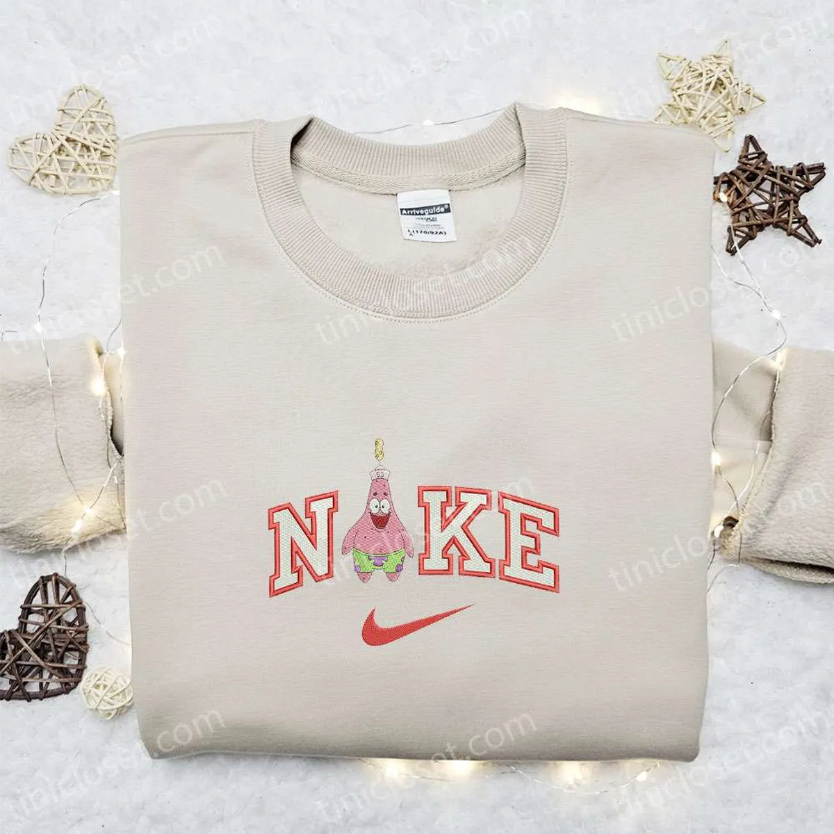 patrick star x nike embroidered sweatshirt spongebob squarepants disney embroidered shirt best gift ideas ptcyp