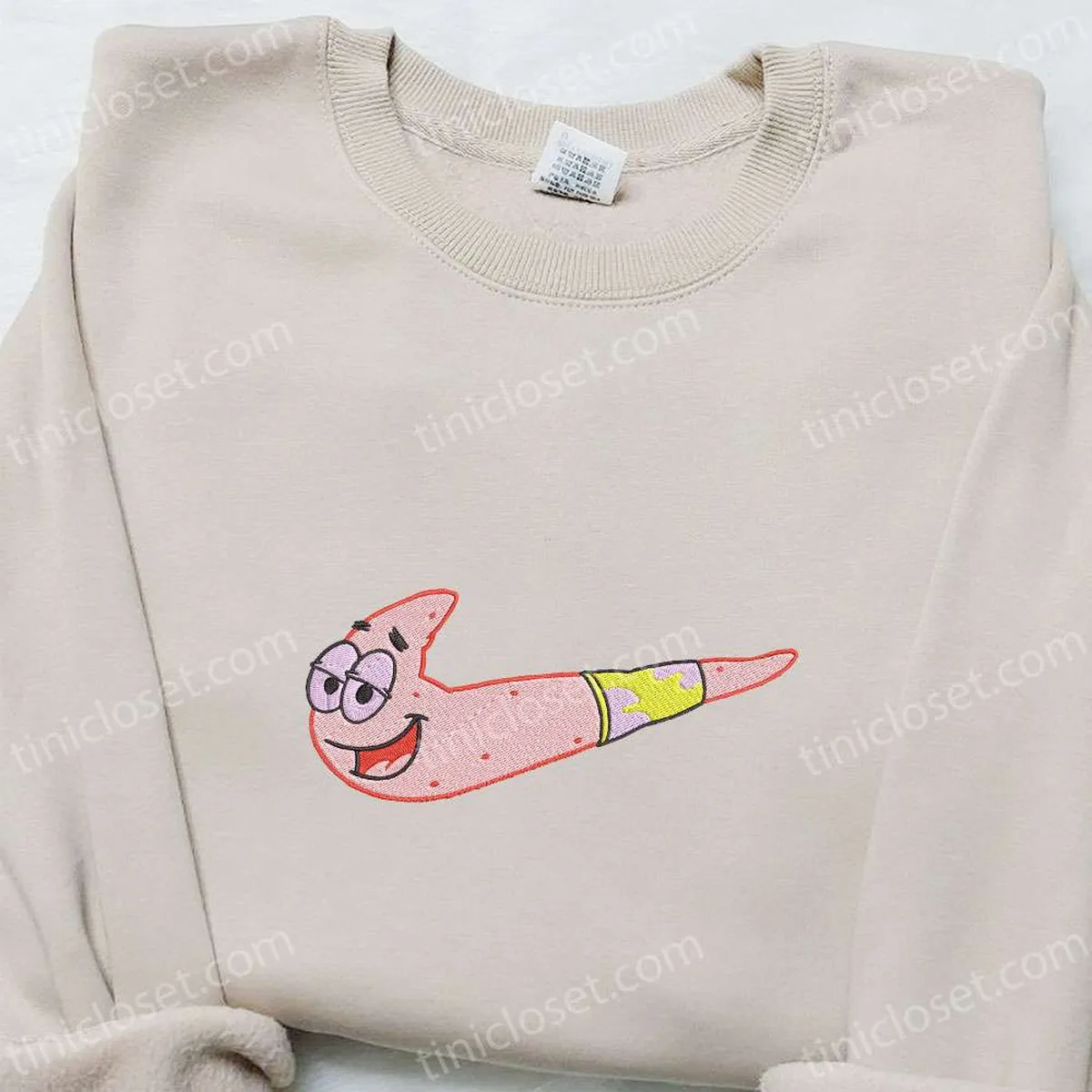 patrick star x nike swoosh embroidered shirt spongebob cartoon embroidered hoodie nike inspired embroidered sweatshirt 3p8ow