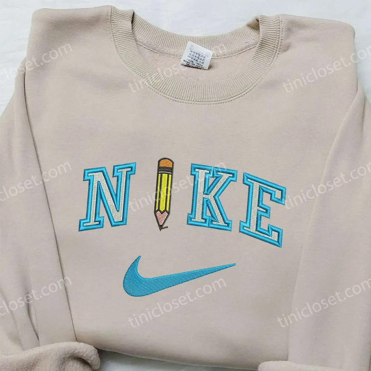pencil x nike embroidered sweatshirt back to school embroidered sweatshirt nike inspired embroidered shirt yeyac
