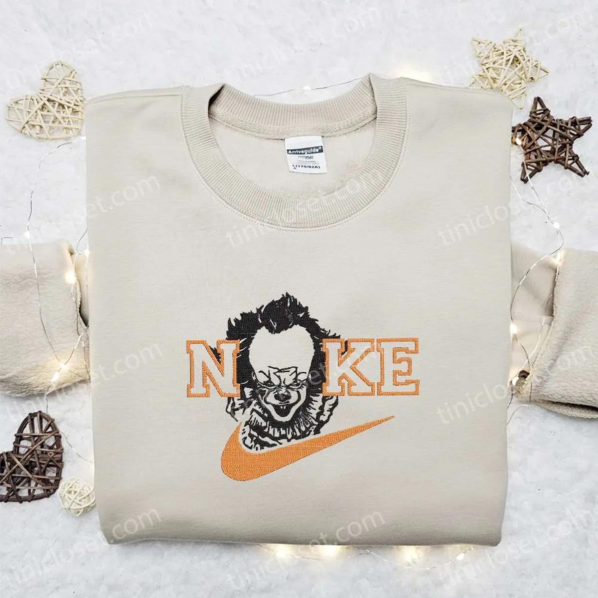 pennywise x nike embroidered hoodie nike inspired embroidered shirt best halloween gift ideas