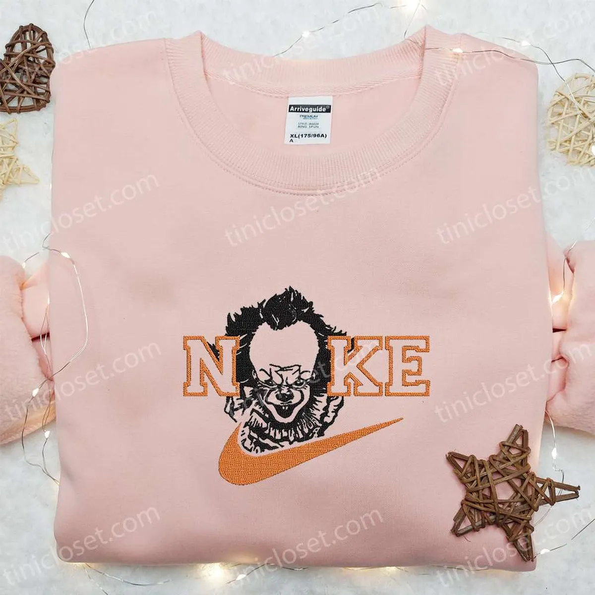 pennywise x nike embroidered hoodie nike inspired embroidered shirt best halloween gift ideas udwa1