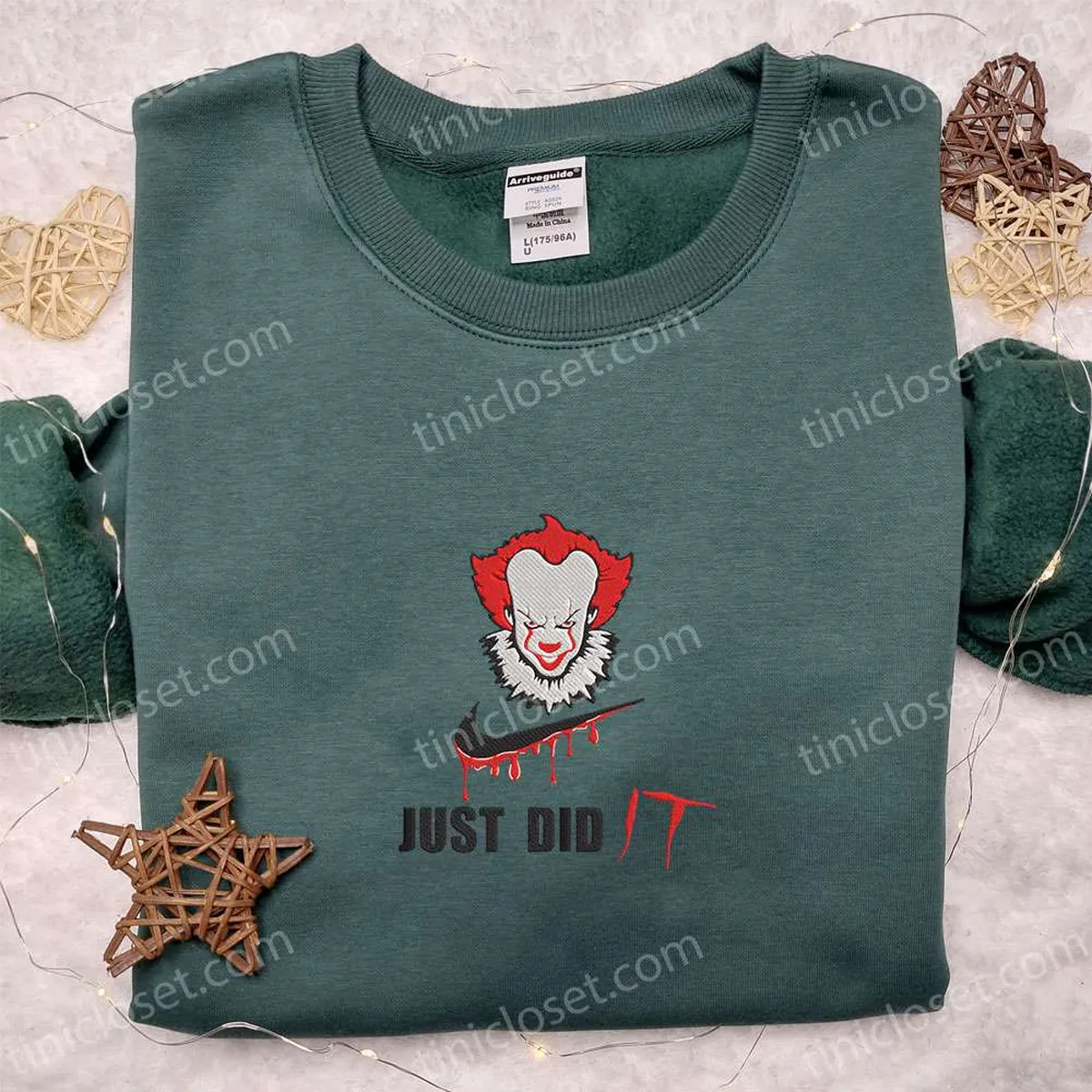 pennywise x swoosh movie embroidered sweatshirt halloween embroidered shirt best halloween gift ideas for family wwwgm