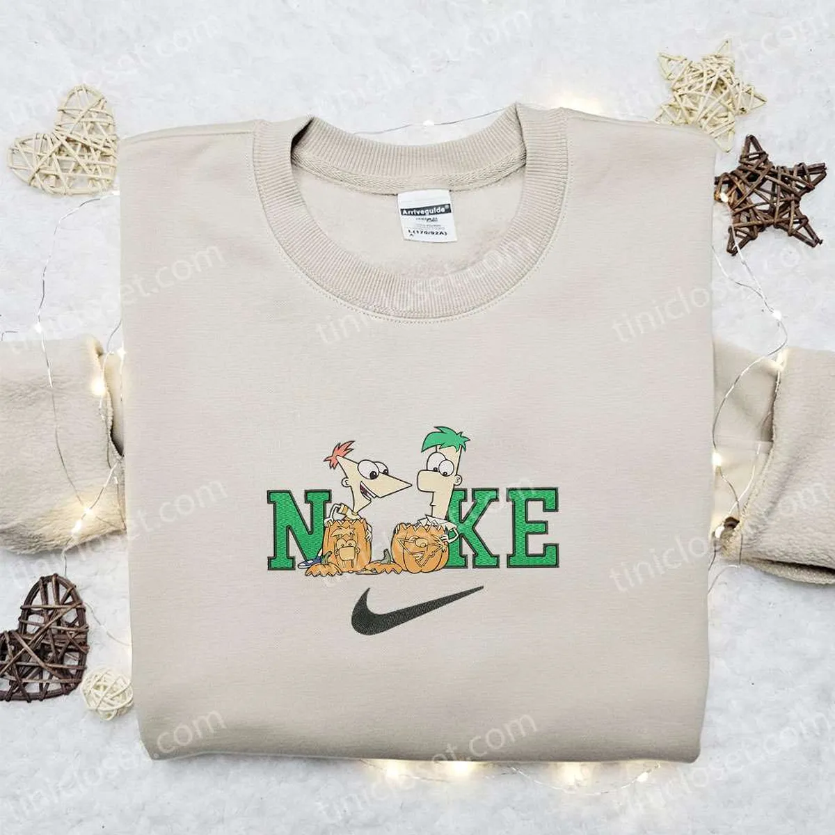 phineas and ferb pumpkin halloween x nike embroidered sweatshirt halloween embroidered shirt best halloween gift ideas g5eg8