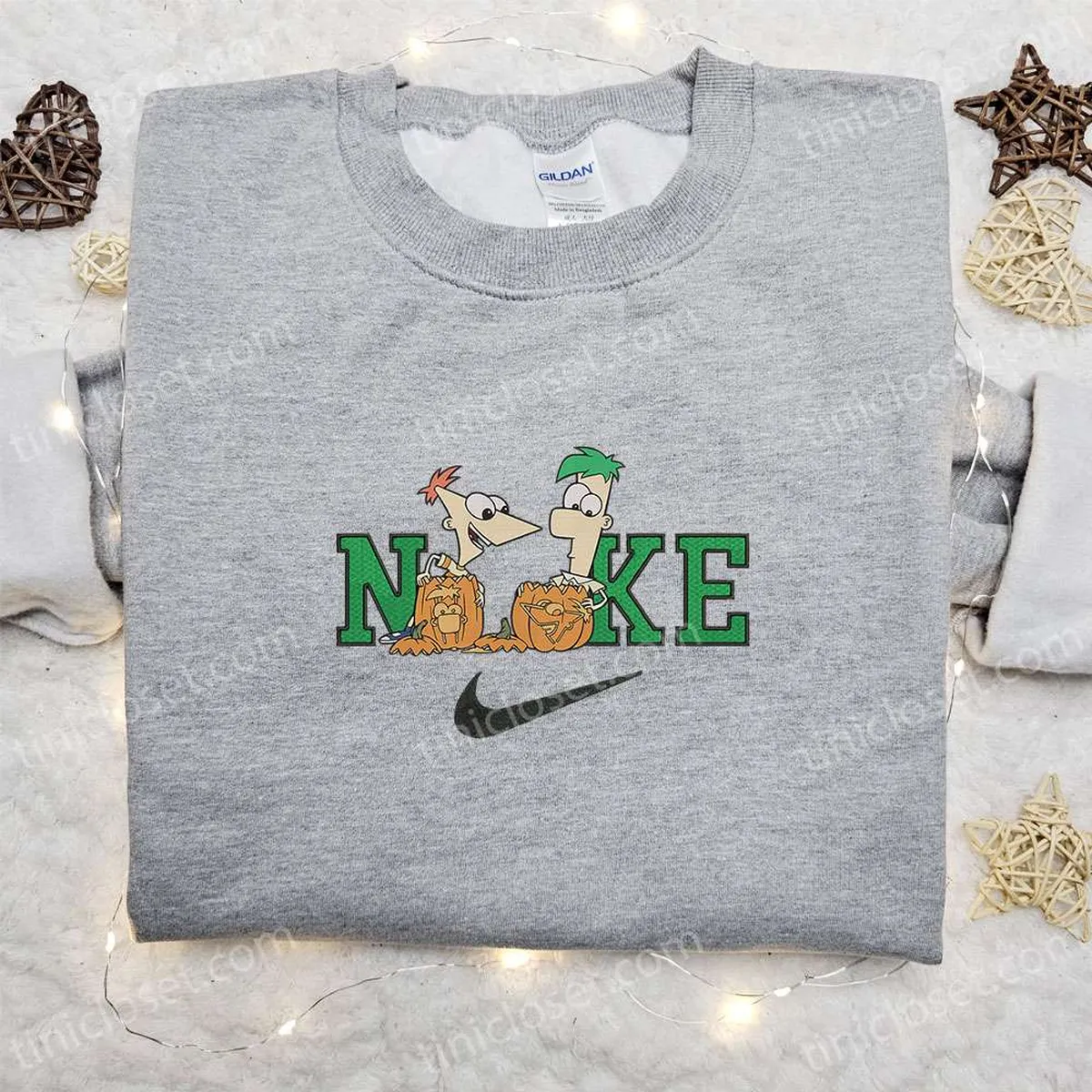 phineas and ferb pumpkin halloween x nike embroidered sweatshirt halloween embroidered shirt best halloween gift ideas mc9vj