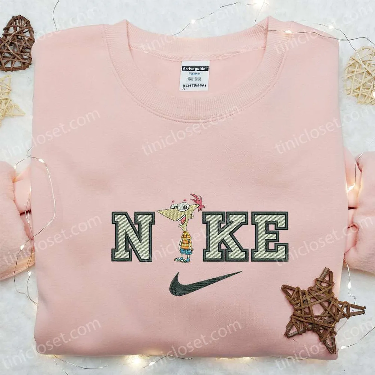 phineas flynn x nike cartoon embroidered shirt phineas and ferb embroidered shirt nike inspired embroidered shirt skags