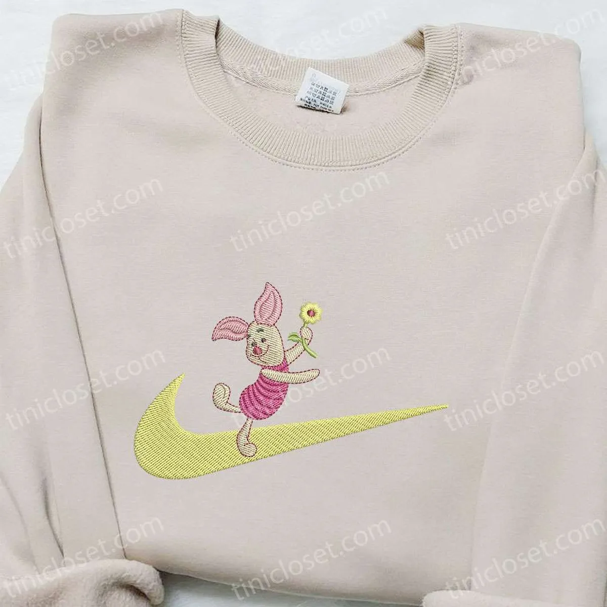 piglet cartoon x swoosh embroidered hoodie disney characters embroidered shirt best gift ideas for family rfciz