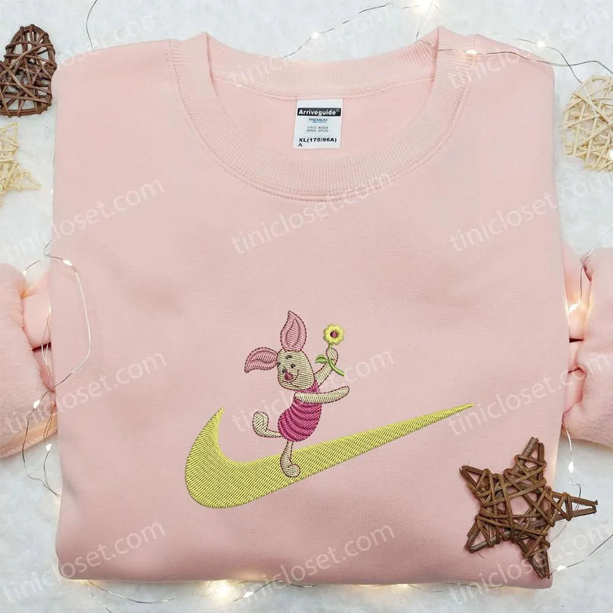 piglet cartoon x swoosh embroidered hoodie disney characters embroidered shirt best gift ideas for family u0qbj