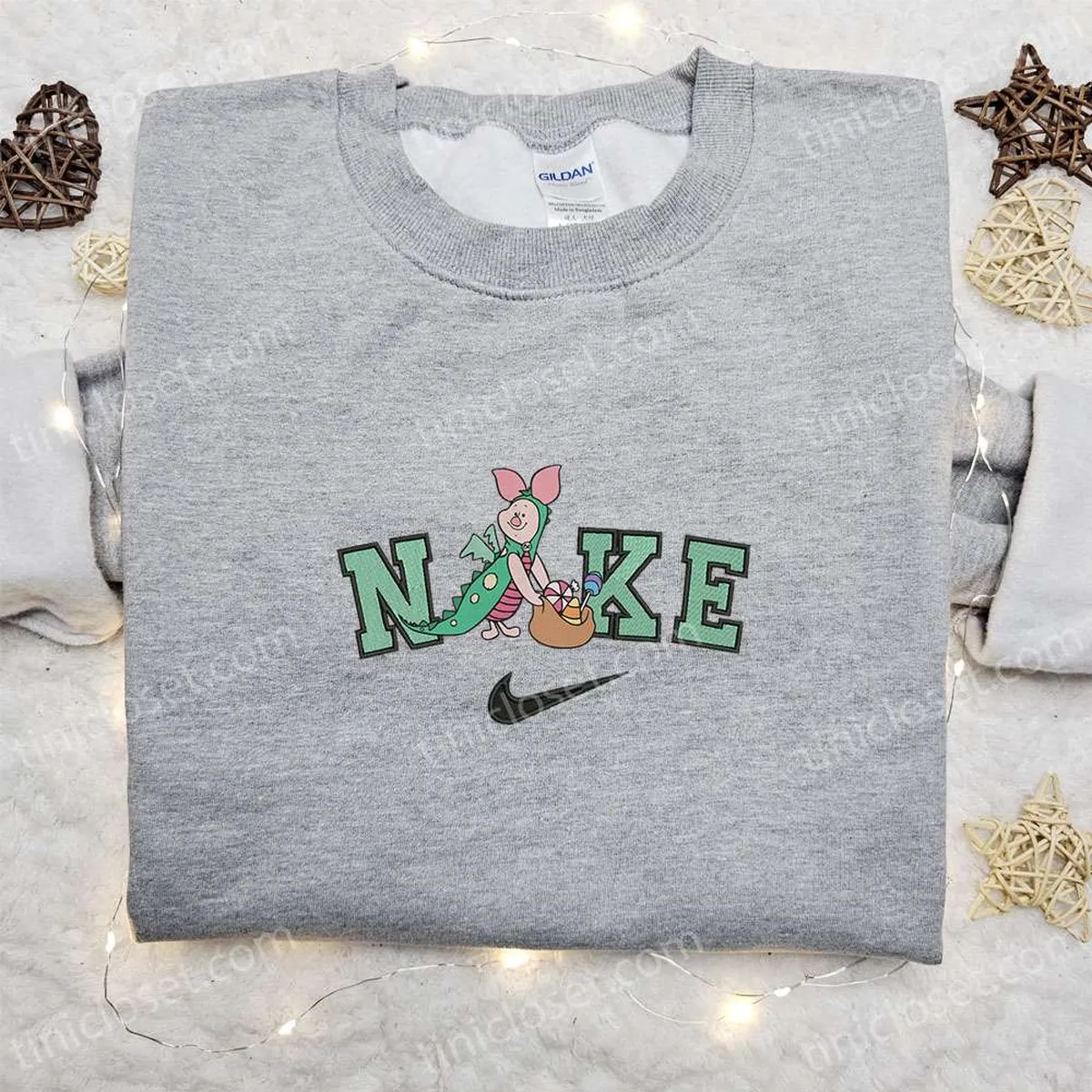 piglet ghost dinosaur halloween x nike embroidered sweatshirt walt disney characters embroidered shirt best halloween gift ideas miwh2