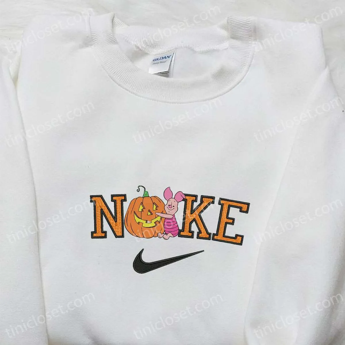 piglet pumpkin halloween x nike embroidered sweatshirt walt disney characters embroidered shirt best halloween gift ideas