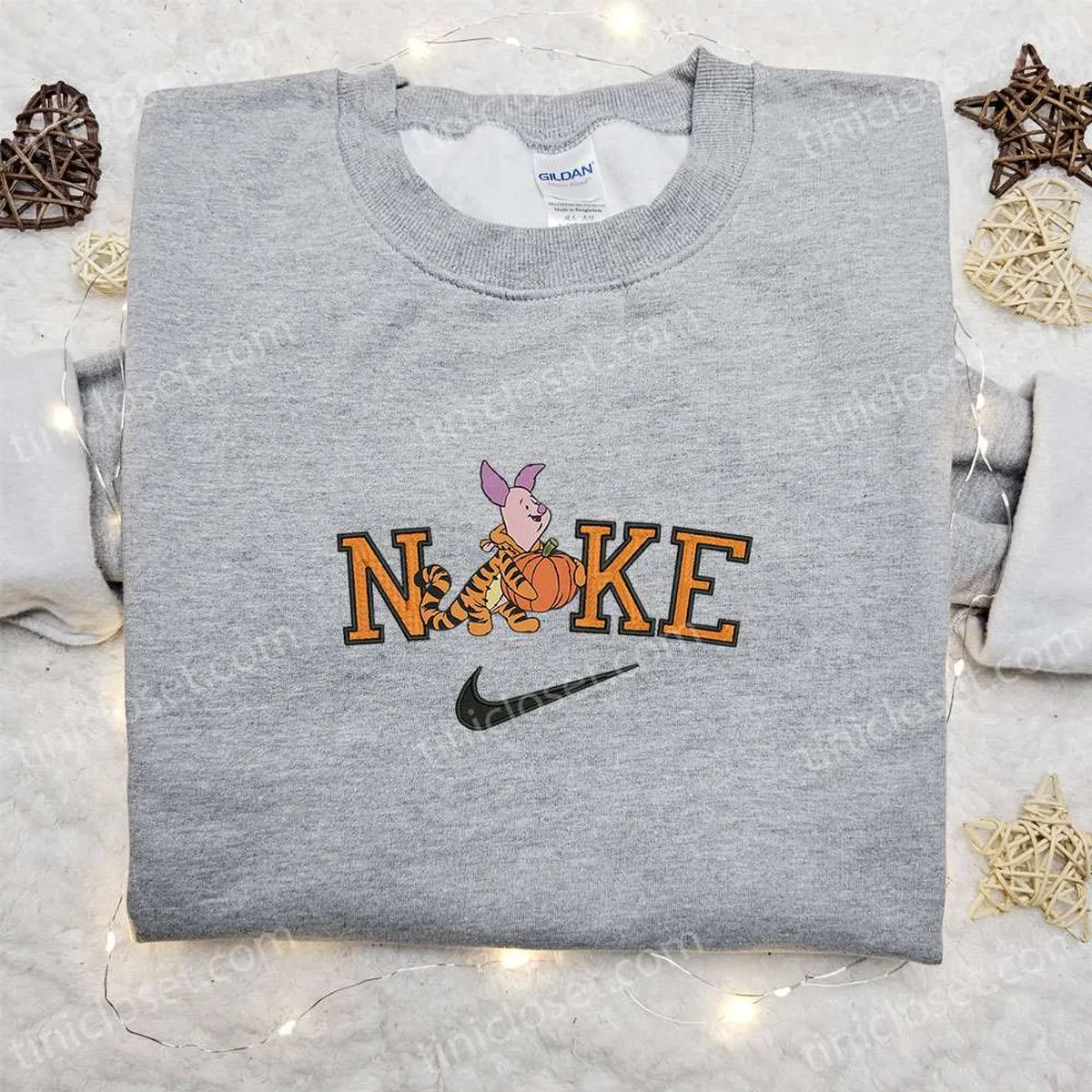 piglet tigger pumpkin halloween x nike embroidered sweatshirt walt disney characters embroidered shirt best halloween gift ideas dgkfl
