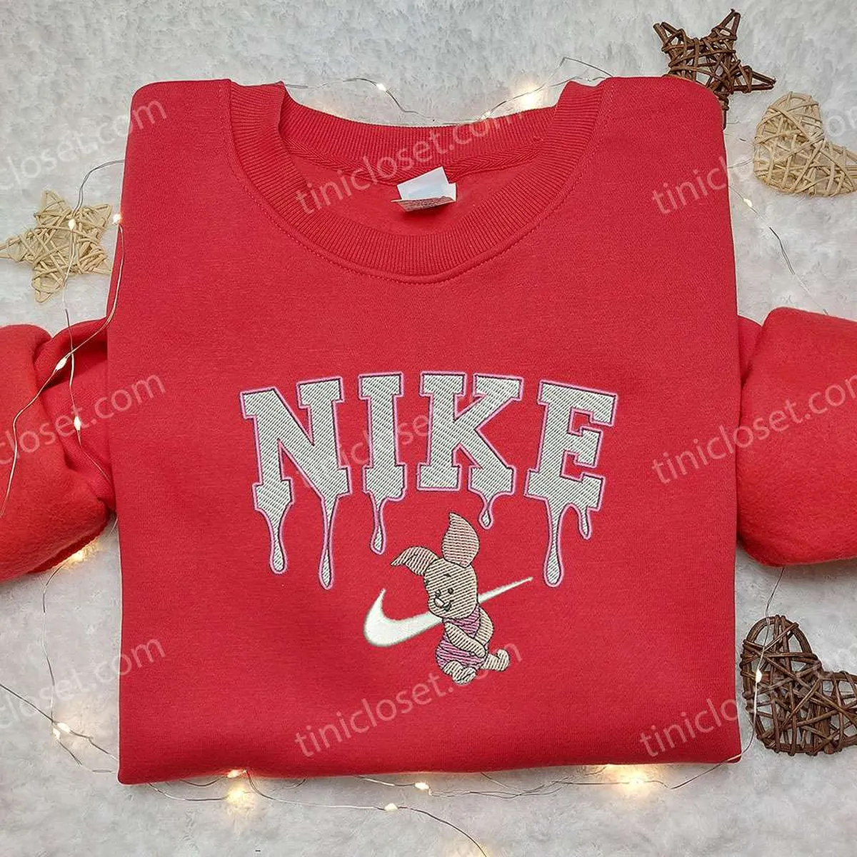 piglet x nike embroidered sweatshirt winnie the pooh disney embroidered sweatshirt nike inspired embroidered shirt zaadg