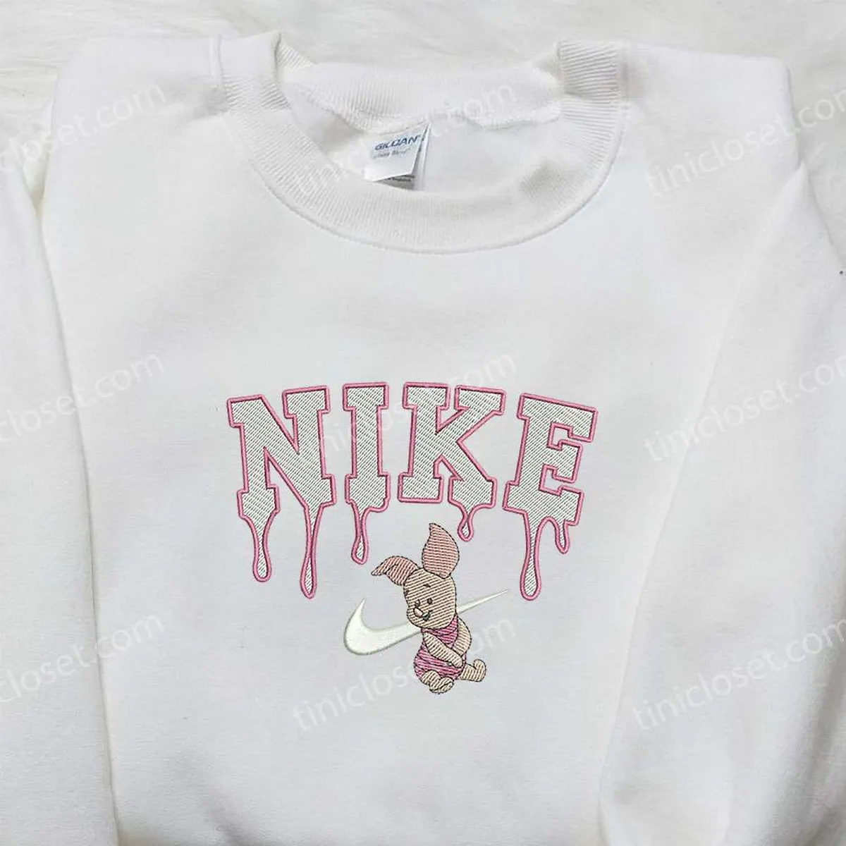 piglet x nike embroidered sweatshirt winnie the pooh disney embroidered sweatshirt nike inspired embroidered shirt zwhwz