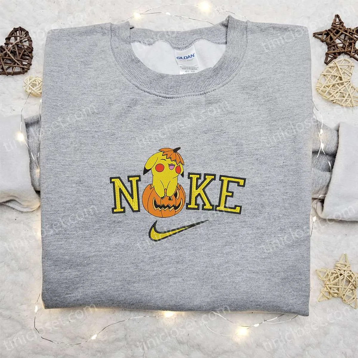 pikachu pumpkin halloween x nike embroidered sweatshirt halloween embroidered shirt best halloween gift ideas