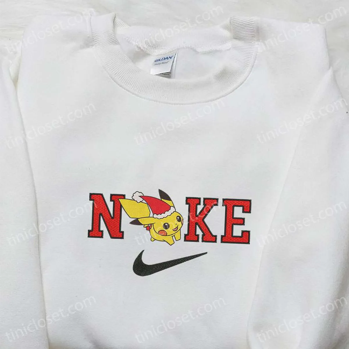 pikachu run x nike christmas embroidered sweatshirt merry christmas embroidered shirt best christmas day gift ideas
