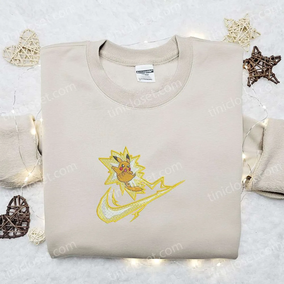 pikachu vol attack x swoosh embroidered sweatshirt pokemon anime embroidered shirt best gift ideas for all occasions dalhb