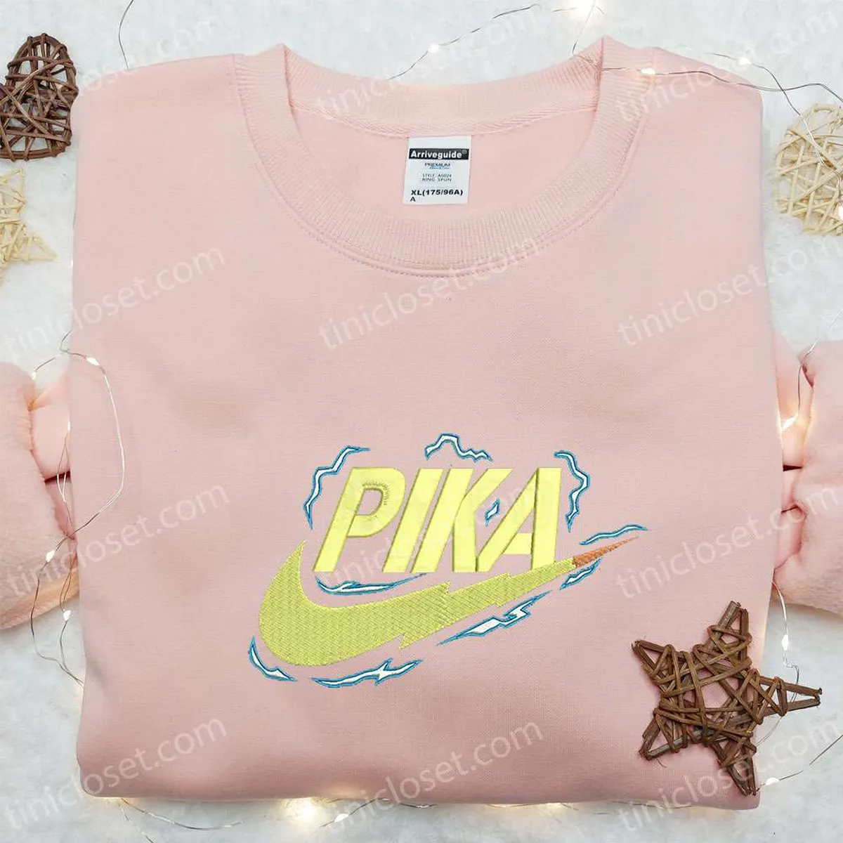 pikachu x nike anime embroidered sweatshirt pokemon embroidered shirt nike inspired embroidered shirt 0tycr