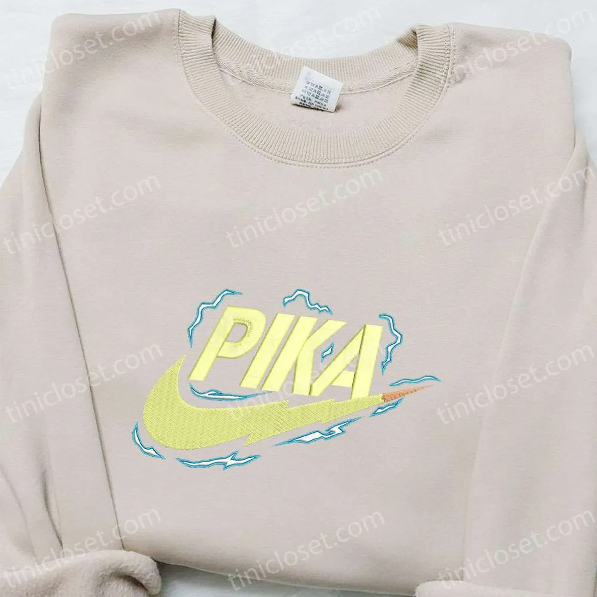 pikachu x nike anime embroidered sweatshirt pokemon embroidered shirt nike inspired embroidered shirt 37q4u